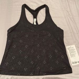 Lululemon Cool Racerback Short Tank Yogo Emboss Black Size 12 NWT